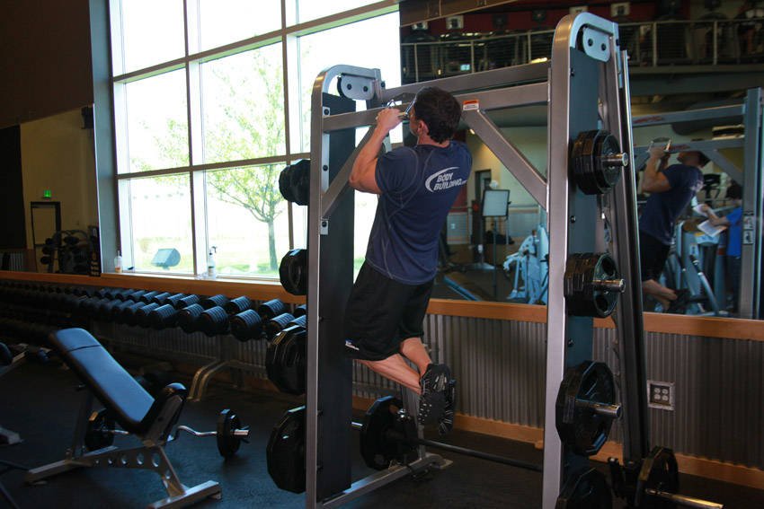 Neutral-Grip Pull-Up (Elbow-Friendly Volume) - start position