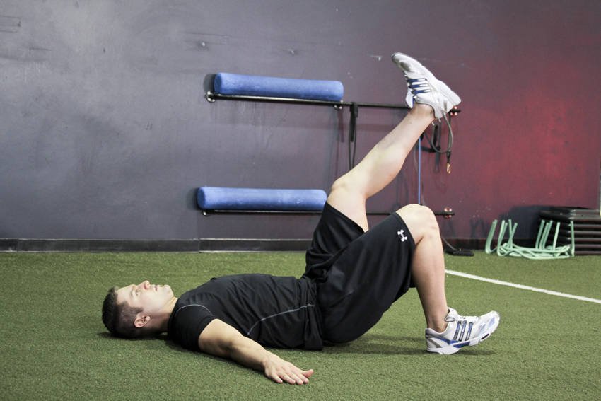Glutes: Single-Leg Glute Bridge - start position