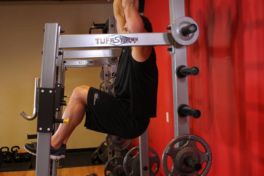 Hanging Leg Raise (Core for the Bar) - end position
